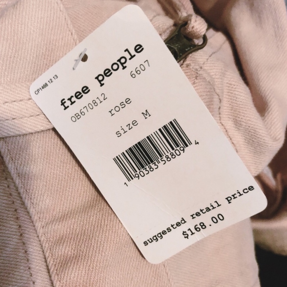 NWT Free People • Lace-Up Denim Rose Moto Jacket - Picture 8 of 8